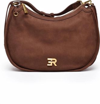 Ermanno Scervino Angelica Shoulder Bag With Curved Silhouette And Gold Accents