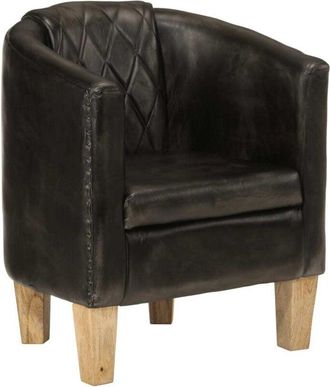 vidaXL Poltrona Cabriolet Grigia in Vera Pelle - Vidaxl