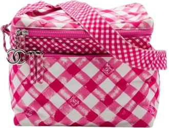 Chanel Pre-owned Gingham Canvas Shoulder Bag - Dames - Vintage Schoudertas - Roze - ONE Size - Vintage