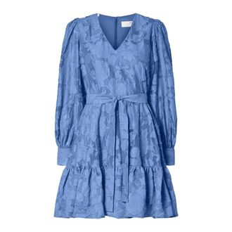 Selected Dames, Jurken, Blauw, Maat: S Leer