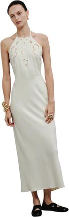 Erika Cavallini Semi Couture Midi Jurk - Dames - Maxi kleedjes - Wit - S - Linnen - Kleedjes