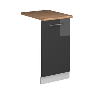 Vicco Panel Frontal Del Lavavajillas Fame-line, Antracita Alto Brillo, 45 Cm, Et Roble Vicco