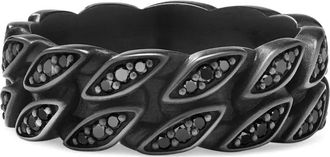 David Yurman Anello a fascia in titanio con diamanti neri - Nero