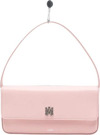 Amiri Tassen, Dames, Roze, ONE Size, Leer, Foldover Schoudertas