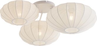 QAZQA Qazqa L&aacute;mpara De Techo Japandi Blanca 3 Luces - Multi Bida