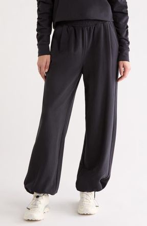 Zella Cinch Cord Hem Sweatpants in Black at Nordstrom, Size X-Small