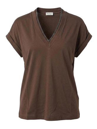 Brunello Cucinelli T-Shirt With Precious Neckline