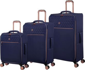 IT Luggage It Luggage Suitcase Lux-lite Divinity Eva - Navy/Rose - Cabin | TJ Hughes Blue