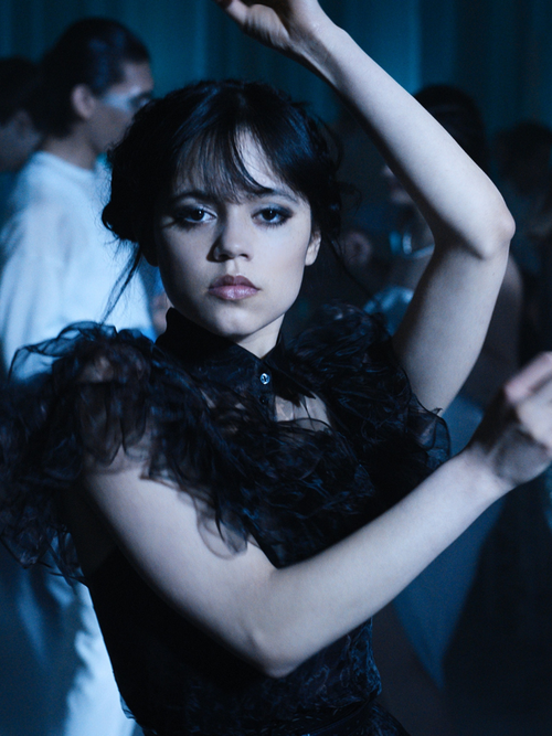 Jenna Ortega als Wednesday Adams auf Netflix.