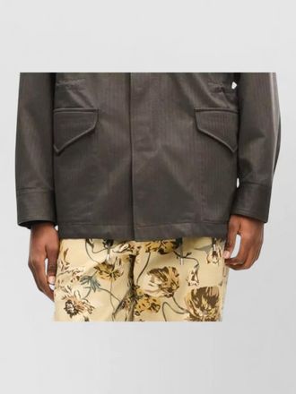 Kenzo cotton herringbone military jacket