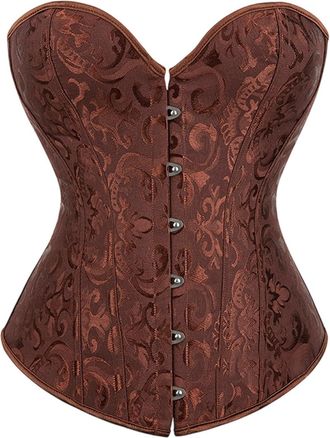 Generic Corset Tops for Women Bustiers Corsets Bridal Lingerie Lace up Satin Boned Corset Vintage Elegant Gothic Corsets Cinchers Overbust Bodysuit for Hallow