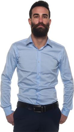 BOSS Camicia classica da uomo Herwing Celeste BOSS Uomo