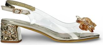 Laura Vita Mily 22 Clear Golden Slip-On Cinderella Heel Sandals