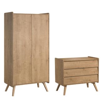 Vox Commode 3 Tiroirs Et Armoire 2 Portes Vox Vintage Bois