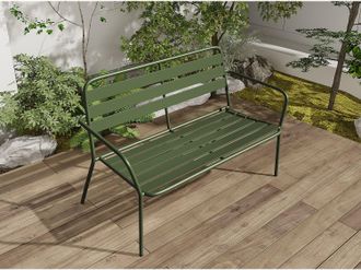 Vente-Unique Panca da giardino in Metallo Kaki MIRMANDE