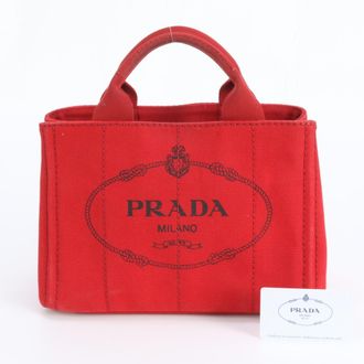 Prada Red Color Handbag Tote Bag (Pre-Owned)