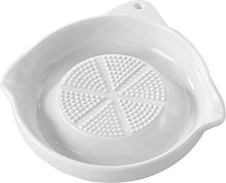 OEM Rallador De Ajo - Rallador De Jengibre Para Cocina - Rallado R&aacute;pido De Ingredientes - Dise&ntilde;o Antigoteo - 13,5 X 13,5 Cm - Blanco