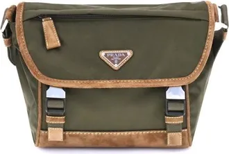 Prada Re-Nylon And Leather Medium Shoulder Bag