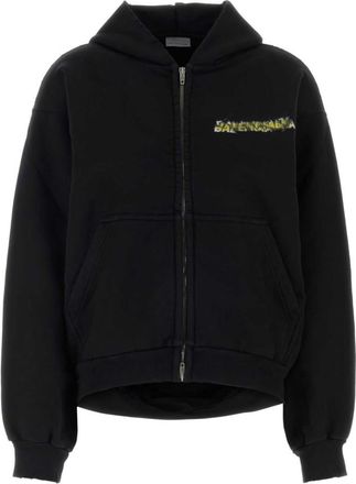 Balenciaga Black Logo Hood Sweatshirt