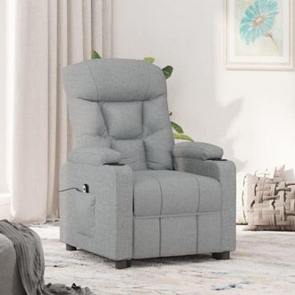 vidaXL Sill&oacute;n Reclinable El&eacute;ctrico Tela Gris Claro Vidaxl