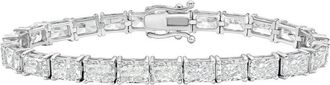 Diana M. Jewels 14kt White Gold 35.00cts Lab Grown East-West Radiant Diamond Tennis Bracelet