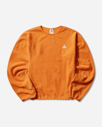 Nike Men s ACG Wolf Tree Fleece Crewneck Sweatshirt Safety Orange