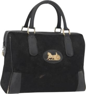 Celine Pre-owned Handbags, female, Black, Size: ONE SIZE Pre-owned Vintage Canvas Hand Bag