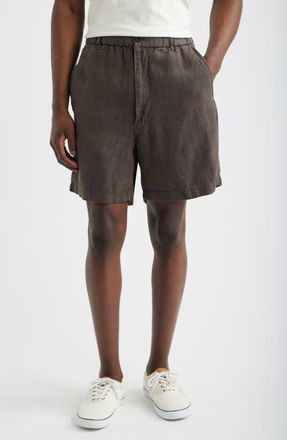 Madewell Pull-On Linen Shorts in Chocolate at Nordstrom, Size Xx-Large