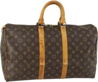 Louis Vuitton Pre-owned Canvas Weekendtas - Dames - Vintage Weekendtas - Bruin - ONE Size - Vintage