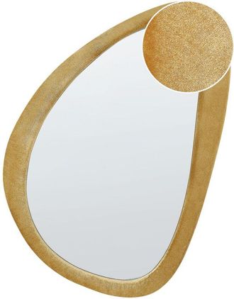 Beliani Beliani - Espejo de pared decorativo con forma irregular estilo moderno en color amarillo 61 x 91 cm Venas