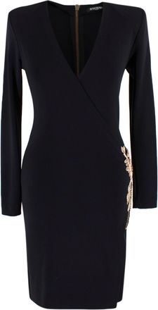 Balmain Black & Gold Embroidered Embellished Dress Size XS