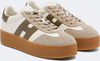 Hogan Zapatillas con plataforma Cool de piel con ante