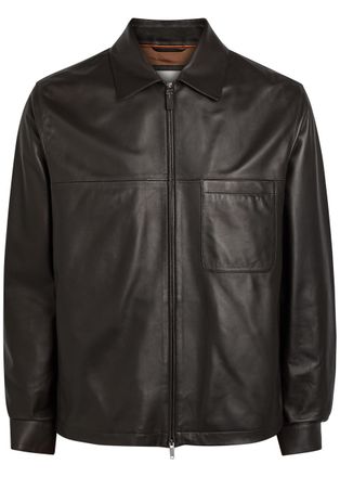 Tod's Leather Overshirt - Brown - L