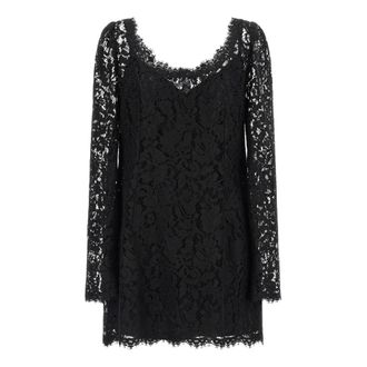 Dolce & Gabbana Vestido Mini de Encaje Cordonetto - Dresses - Mujer - Negro - S