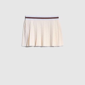 Gucci GG Cotton Viscose Jacquard Mini Skirt, White