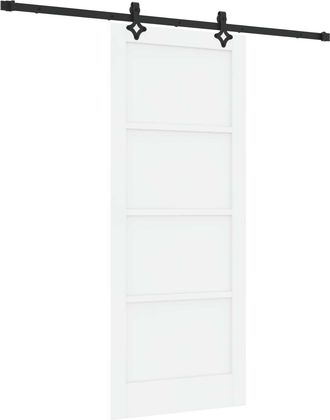 vidaXL Puerta Corredera Blanco Y Negro 83 X 202 Cm Vidaxl