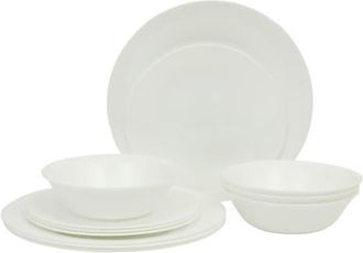 Gibson Home Vanilla Hills Opal Glass Dinnerware Set in White at Nordstrom