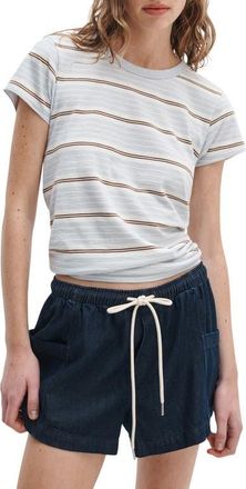 Rag & Bone The Slub Stripe Cotton T-Shirt in Light Blue Multi at Nordstrom, Size X-Small