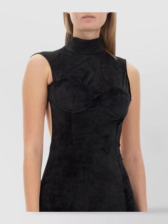 GCDS slim fit mini dress with open back