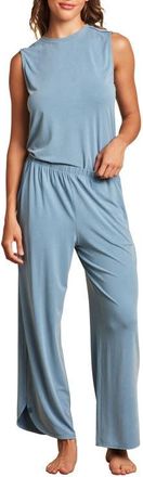 Barefoot Dreams Malibu Collection Sand Washed Jersey Wide Leg Pajamas in Seashore at Nordstrom, Size X-Small