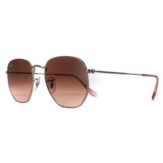 Ray-Ban Vierkant Unisex Koper Bruin Gradi&euml;nt RB3548N Zeshoekig