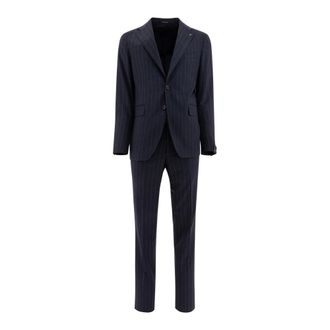 Tagliatore Single Breasted Suits, male, Blue, Size: M Mens Clothing Suit Blue Ss25
