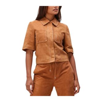 Ibana Overhemden, Dames, Bruin, L, Su&egrave;de, Treabhar Su&egrave;de Overhemd