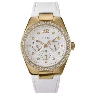 Timex Womens Simone Multifunction White Dial Watch