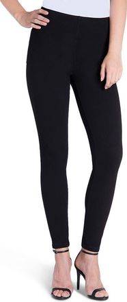 Lyss&eacute; ntials Toothpick Denim Leggings in Black at Nordstrom, Size X-Large