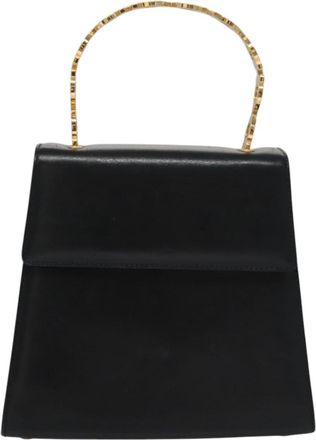 Ferragamo Convertible Top Handle Leather Black Leather Handbag (Pre-Owned)