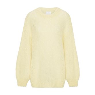 Americandreams Pepper Round Neck Pullover - Dames - Ronde hals truien - Geel - ONE Size - Wol - Truien & Vesten