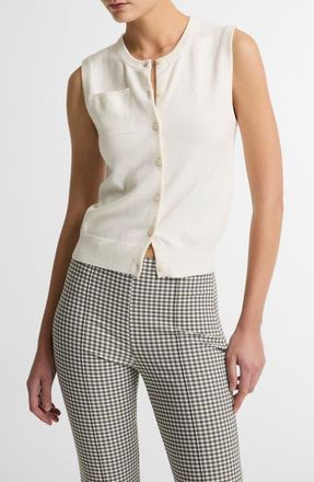 Vince Button Front Sweater Vest in Off White at Nordstrom, Size Xx-Small