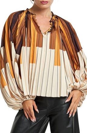 Ciebon Nicolette Printed Top in Yellow Multi at Nordstrom Rack, Size X-Small