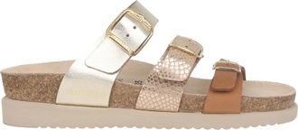 Mephisto Schoenen, Dames, Veelkleurig, 37 EU, Leer, Bruine band glij sandaal voor vrouwen